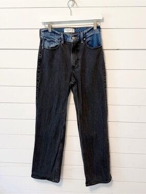 Abercrombie & Fitch | 90's Relaxed High-Rise Love Patch Blue Black Jeans 2